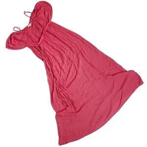 Easal pink off the shoulder ruffle maxi dress small